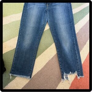 Just Black Blue Distressed cropped Jeans Size 29